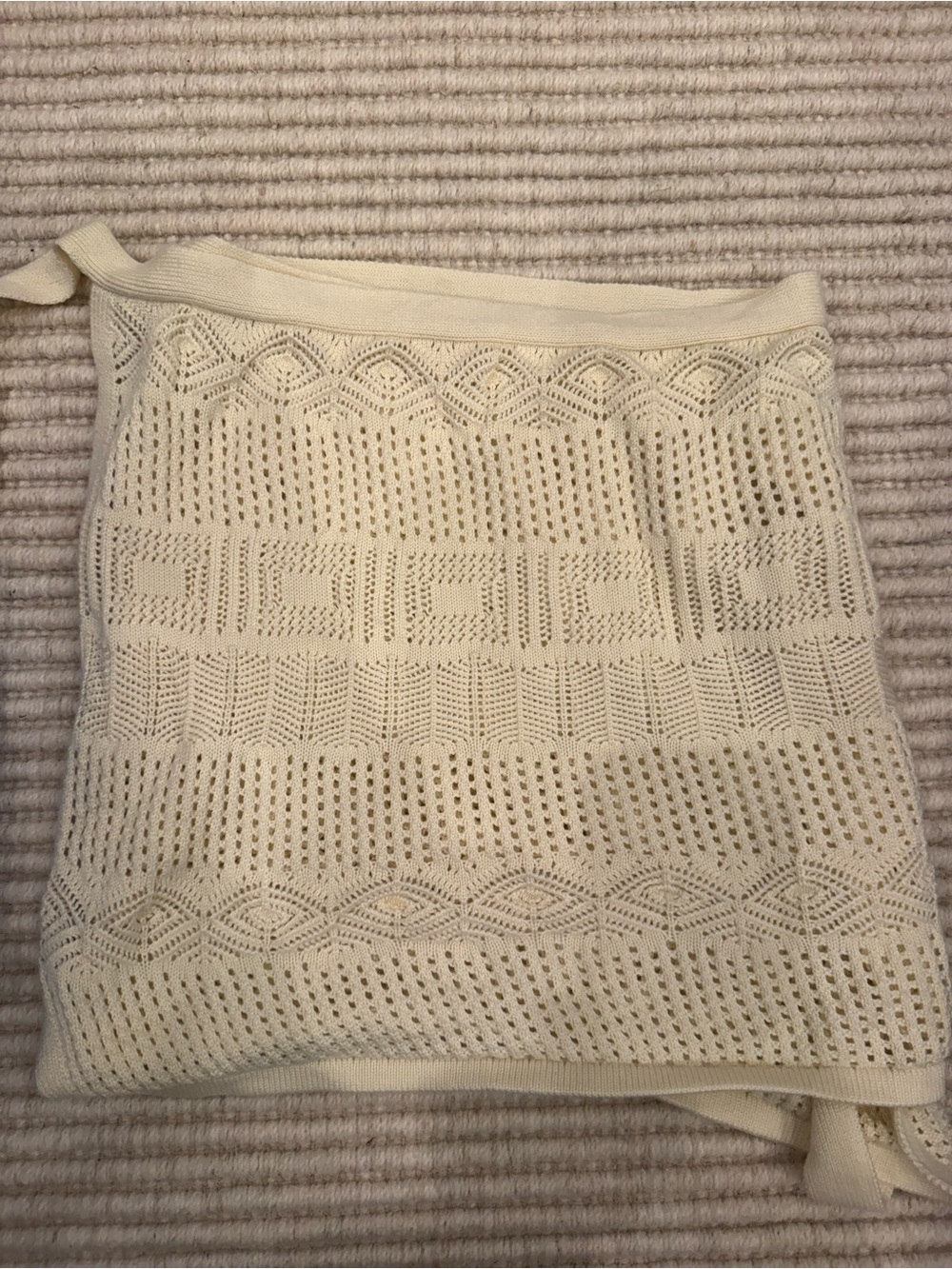 Tularosa Cream Crochet Mini Skirt